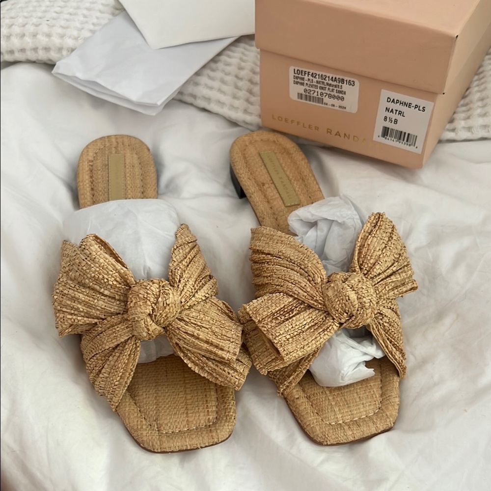 Loeffler Randall Tan Woven Sandals “Daphne”